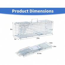 Foldable Galvanized Metal Live‑Catch Animal Trap Cage, Rust‑Resistant Reusable Portable Rescue Capture Tool, Suitable For Outdoor Stray Animal Trapping And Rescue - A - View 11