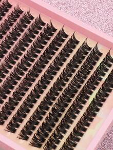Ayrmilla 240PCS Thick & Natural Lash Clusters, 8-12mm Mixed Length DIY Individual Eyelash Extensions, Soft Wispy Segmented False Lashes, Lightweight Reusable Daily Makeup Cluster Lashes, Comes With Free Tweezers & Brush Gift Tools - C - View 4