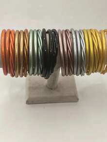 3pcs/Set 3-Strand Twisted Jelly Bracelets, Glossy Stackable Women's Bracelets, DIY Beach Vacation Fashion Holiday Accessories - 3 Per Pack - View 1