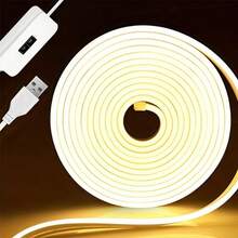 LQHZMYY 1pc Low Voltage 5V USB Powered LED Neon Light Strip With Gesture Hand Wave Switch, Multiple Lengths 0.3m--6m, Cuttable, For Live Streaming Fill Light, Hallway Staircase Lighting, Room Decoration, Room Atmosphere, Cabinet Decoration - Neon Lights - View 2