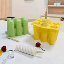 قالب آيس كريم حلزوني ب- 6 تجاويف، قالب مصاصات DIY، حامل مصاصات، صينية مكعبات الثلج، إكسسوارات صنع الثلج، ضروري لعطلة الصيف والشاطئ - متعدد الألوان - مشاهدة 4