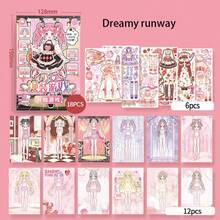 Sách dán hình công chúa dễ thương mới, album dán hình trang điểm công chúa lấp lánh, đồ chơi cho bé gái, bộ dán hình trang trí sổ lưu niệm cho trẻ em, sách dán hình công chúa, sách dán hình trang điểm cho bé gái. - Nhiều màu - Xem 12