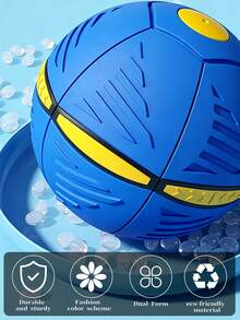 Transformable Elastic UFO Flying Ball 2 In 1 Flying Disc Durable Deformation Sports Ball For Outdoor Lawn Beach Camping Group & Pet Interactive Activities - Multicolor - View 6