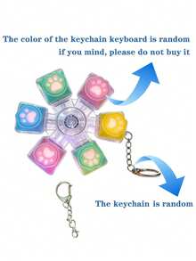 Cat Paw Stress Relief 3/5/6 Key Keyboard Keycap Gift, Adult Anti-Stress Finger Keyboard Game Keychain, Pressure Release - Multicolor - View 3