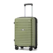 Carry On Suitcase Small 20 Inch Cabin Luggage Medium 24 Inch Large 28 Inch Ribbed PP Hardshell Expandable TSA Lock Cup Holder 3 Piece Luggage Set - Green - View 14