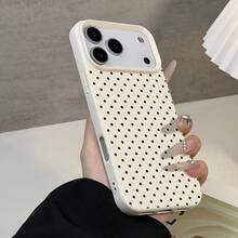 Phone Case - Black Polka Dot Pattern Lychee Grain Phone Case Suitable for Apple  17 16 15 14 13 12 11 Plus Pro Max Series Phone Case Personalized Ins Style Protective Case Fashion Phone Case Easy Protection Cute Pictures - Weiss - Übersicht 7