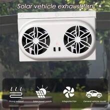 夏季新款太陽能車用冷卻風扇 車用排風扇 空氣循環風扇 車內通風風扇 - 白色 - 查看 5