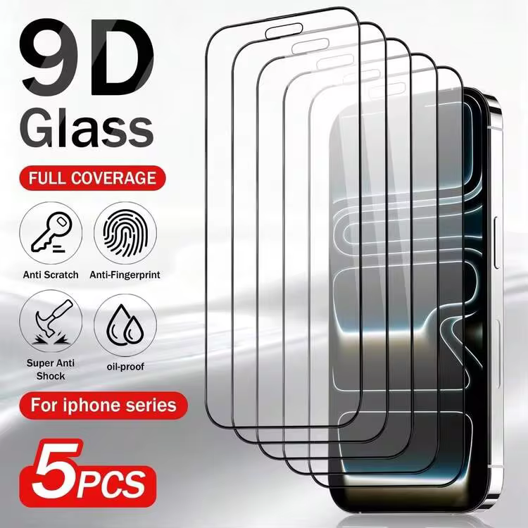 XINHONGYU 5pcs Screen Protector, Compatible With IPhone 17 Pro Max, High Definition Transparent Tempered Glass Screen Protector, Full Coverage Tempered Glass Film, 9H+ Hardness, Compatible With IPhone 17 Pro, 9H 9D Protective Glass, High Definition Glass Screen Protector - 5pcs - View 13