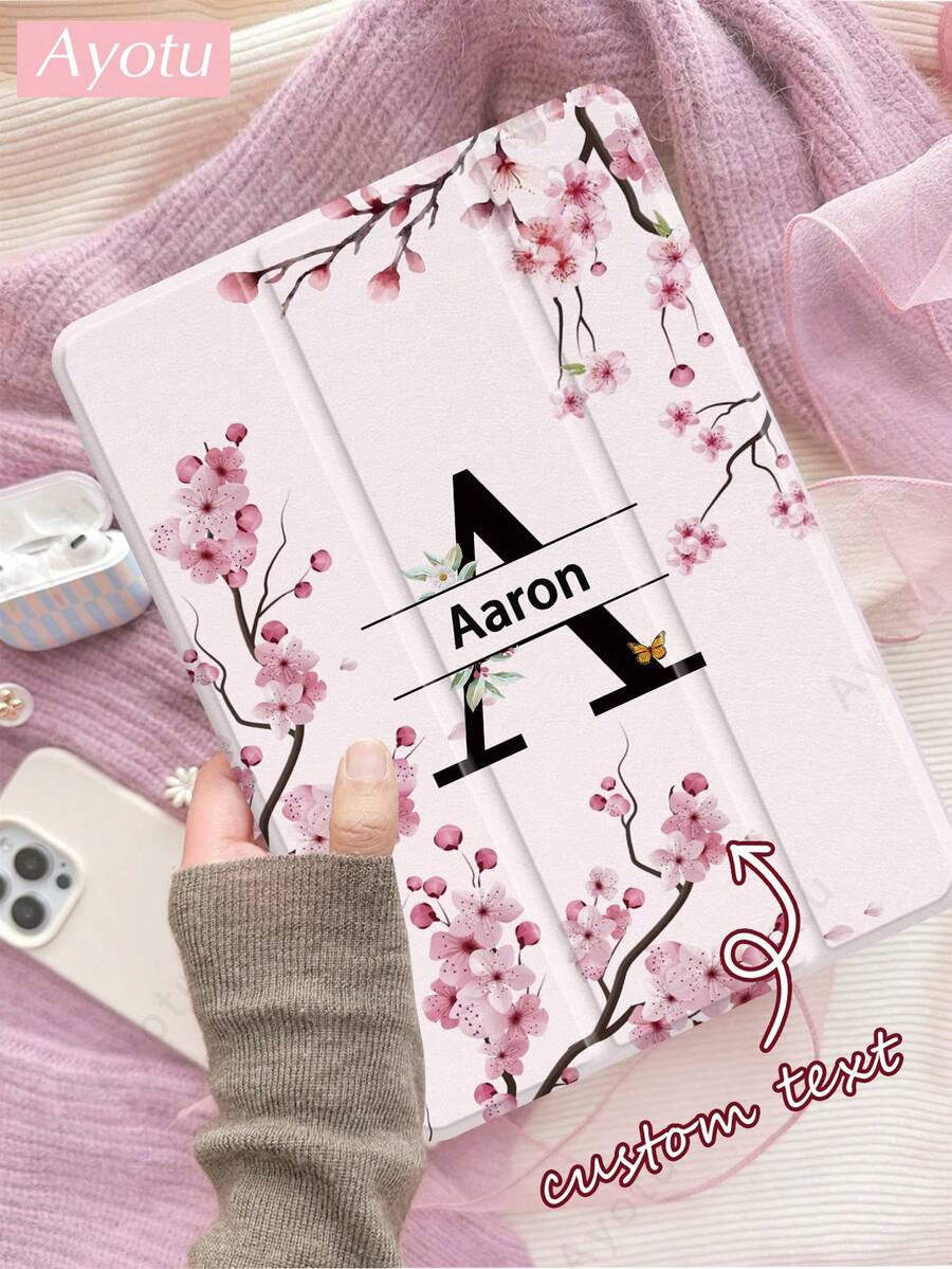 Ayotu 櫻花樹 26 花字母客製化保護殼,適用於 11(A16)、2025(11 吋)、7/8/9(10.2 吋)、Galaxy A9 Plus 2023(11 吋)、A7 Lite(8.7 吋) 平板電腦。DIY 平板保護殼,創意 DIY 保護殼,適合作為生日、週年、新年和返校禮物送給家人和朋友。舒適且易於使用。 - 彩色 - 查看 1