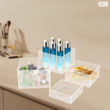 8pcs Modern Display Stands, Countertop Clear Food Risers For Buffet Table, Reusable Acrylic Pedestal Decoration For Cupcake - Transparent - View 1