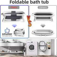 Portable Foldable Pet Bath Tub With Bath Net And Cushion Bath Pad, Suitable For Small Animal, 24.8X16.54X7.87 Inch, Grey - Grey - View 5