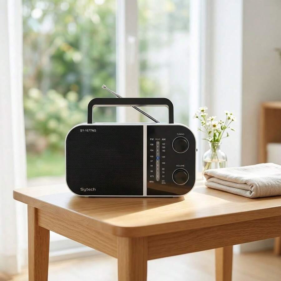 STARLEY - Radio Portátil AM/FM Sytech SY-1677NG | Radio Transistor de Gran Sonido, Alimentación por Pilas y Red Eléctrica, Fácil Uso para Mayores - Ver 1