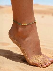 Beach-Style Lucky Carp Ankle Chain, Simple And Versatile, Hand-Woven In Red, Small Fish-Shaped Ankle Cord - Fish Anklet - View 2