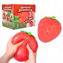 Large Slow Rebound Realistic Strawberry Squeeze Adult Toy, Super Soft Fruit Model Decoration, Stress Relief Fidget Gadget - A - View 4