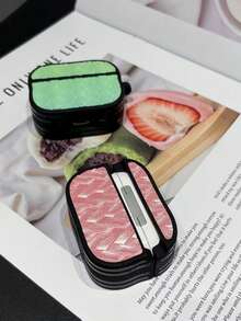 Funda para AirPods con textura de tejido brillante degradado en 6 colores, cubierta protectora de PC duro a prueba de golpes con gancho lateral, compatible con 2/1/3/4 & Pro / Pro 2 / Pro 3 - Multicolor - Ver 9