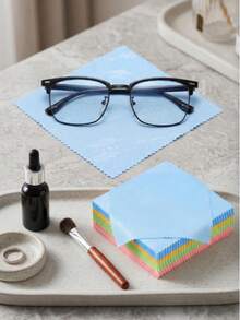 120/100/80/60/40/10pcs Ultra-Fine Microfiber Eyeglass Cleaning Cloths, Soft Scratch-Resistant Reusable Lens Wipes, Multi-Color Random Screen Cleaning Cloths, Suitable For Glasses, Cameras, Jewelry And Electronic Devices Daily Cleaning Supplies - Multicolor - View 8