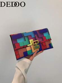 Dedoo 2026 Latest Fashion Colorful Plaid Handbag - Multicolor - View 3