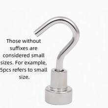 10pcs/5pcs Strong Magnetic Hooks, Non-Slip, Space-Saving, Heavy Duty, Suitable For Home, Tenant Or Office Use, Can Be Used For Kitchen Utensils, Bathroom Towels And Small Items - Silver - View 6