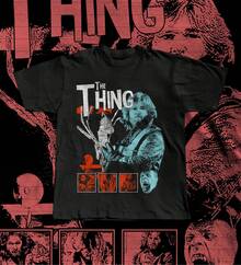 Camiseta de The Thing 1982 - John Carpenter Kurt Russell MacReady - Outpost 31 Horror Antártico - Película de Ciencia Ficción de los 80 - Camiseta Gráfica Vintage - Negro - Ver 1