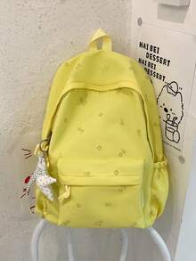 LECEY Mochila de gran capacidad para estudiantes de secundaria, preparatoria y universidad para mujeres - Amarillo - Ver 5