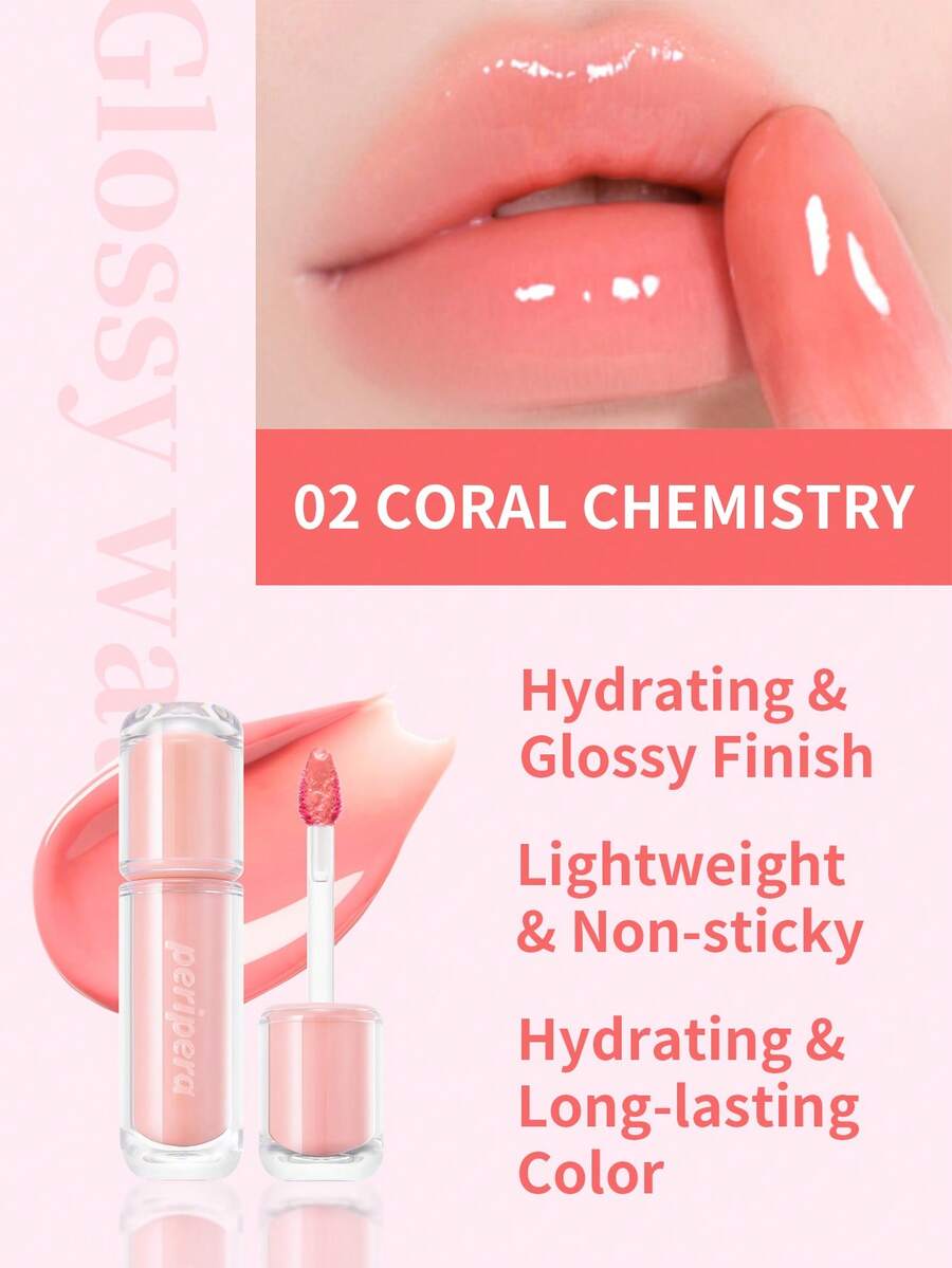 PERIPERA Ink Mood Glowy Tint #02 Coral Influencer 1入 4g,保濕不黏膩玻璃光澤,暖珊瑚色提亮暖色調膚色,持久顯色,適合日常水潤唇妝 - 02 元氣珊瑚色 - 查看 1