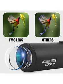 1pc 4000*24 Ultra Clear Long Distance Monocular Telescope, Compact Non-Slip Handheld Body, Lightweight Wear-Resistant And Drop-Proof; Suitable For Outdoor Hiking, Mountain Forest Exploration, Sports Events, Theater Performances, Suburban Sightseeing, Travel Scenic Viewing, High Magnification Clear Imaging, Unisex Portable Viewing Monocular - Black - View 5