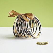 12件/組時尚豹紋果凍手鐲套組 女款手腕飾品 日常珠寶 節日禮物 - 彩色 - 查看 3