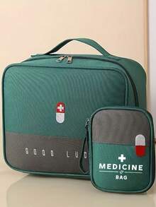1pc Medical Storage Bag, Portable Travel Medical Kit, Travel First Aid Kit, Large Capacity Folding Medical Kit - Multicolor - View 9