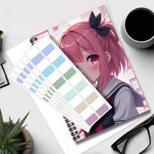 1 Set 2D Anime-Stil Spiralnotizbuch mit Index-Aufkleber-Set, frisches und süßes Anime-Mädchen-Bild, super auffällig! Perfekt für den Schulanfang, tägliche Arbeitsaufzeichnungen, Lernnotizen-Organisation, Journaling, Planung, Abschlussgeschenke, Geburtstagsgeschenke, praktische und schöne Memo-Funktion! - Mehrfarbig - Übersicht 5