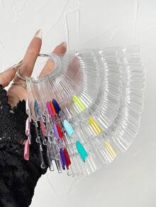 Nail Art Practice Display Finger Bamboo Joint Display Board 150 Colors Fan-Shaped Color Card 3-Section Multi-Color Board Color Palette 3-In-1 Nail Polish Gel Color Board Practice Finger - Multicolor - View 5