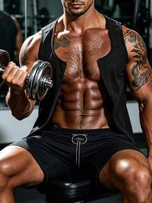 ARUNOW Rompi Sauna Pria dengan Resleting, Tanpa Lengan, untuk Latihan Atletik, Lari, Kebugaran, dan Olahraga, Mampu Menyerap Keringat, Cocok untuk Gym, Latihan, Lari, dan Olahraga Lainnya. - Perak - View 5