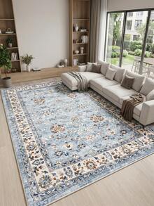 1 buah Karpet Ruang Tamu Motif Bunga Biru, Cocok untuk Dapur, Ruang Makan, Kamar Tidur, Dekorasi Ruangan Liburan, Dalam/Luar Ruangan, Kantor, Lobi, Keset Anti Selip, Karpet Kamar Mandi, Lorong, Area Belajar/Bermain Game - Dusty Blue - View 3
