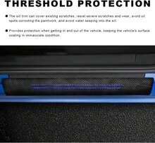 Sbulhia 4 PCS Car Door Sill Protector, Anti-Scratch Carbon Fiber Leather Car Door Entry Edge Guard, Waterproof Threshold Scuff Protection Cover Sticker For Cars (Blue-4pcs) - ColorB - View 3