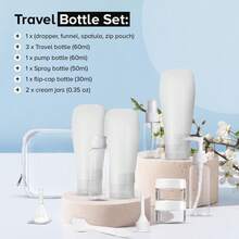 Botellas de viaje para artículos de tocador con bolsa de viaje, recipientes de viaje de silicona a prueba de fugas para artículos de tocador, recipientes de viaje - Multicolor - Ver 3