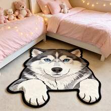 1pc Alaskan Puppy Head Faux Cashmere Bath Mat, Bathroom Rug, Doormat, Small Rug, Carpet, Floor Mat, Home Decor, Area Rug, Outdoor Mat, Bedroom Carpet, Washable - Multicolor - View 3