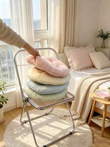 5/1pc Minimalist Soft Comfortable Seat Cushion, Soft Color Floor Cushion, Suitable For Balcony Rocking Chair, Home Decor, Stress Relief, Thickened Pad, Computer Chair, Office Chair, Dining Chair, Kitchen Use, Back To School Essential - Multicolor - View 9
