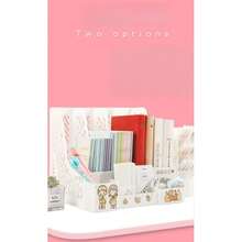 4 Colours4 Grid Multi-Functional Hollow Plastic File Organizer With Pen Storage Slots, Large Capacity A4 Document Magazine Desktop Storage Rack, Macaron Color Desk Paper Holder For Office Student Study Stationery - File Basket - View 8