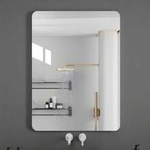 1pc Modern Acrylic Bathroom Mirror - Self-Adhesive Closet Mirror - Makeup Vanity Mirror - Room Decor Mirror, Children's Bedroom Decoration - Silver - View 6
