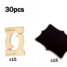 30Pcs/15set Food Small Blackboard Sign, With Column Bracket, Wedding Sign, Small Blackboard, Food Sign, Seat Card, Information Board, Message Board Wooden Craftsmanship, Party Supplies And Event Decoration - 30 Pieces/15 Sets - View 8
