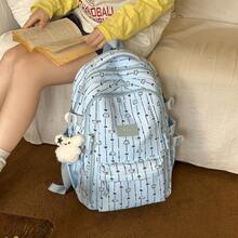 LECEY Mochila de gran capacidad estilo universitario para estudiantes de secundaria, bachillerato y universidad - Azul - Ver 4