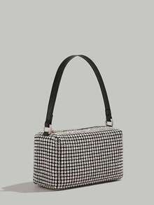 Bolso de mano tipo clutch rectangular mini para mujer, cubierto totalmente de strass, con malla de cristales brillantes tipo diamante, bolso de hombro de noche - Multicolor - Ver 3