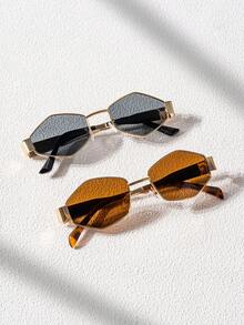 2 Pairs Asymmetrical Small Frame Style Personalized Exaggerated Streetwear Fashion Glasses - Multicolor - View 5