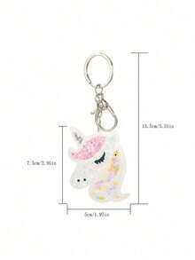 Creative Acrylic Rainbow Pony Bag Charm, Cute Keychain Car Pendant For Kids And Teens - White - View 5