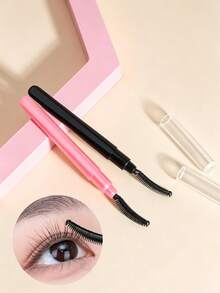 6/4/2pcs Silicone Eyelash Comb With Transparent Dust Cover, Portable Silicone Comb For Eyelashes And Eyebrows, Mascara Brush, Eyelash Auxiliary Tool, Eyelash Tool - Multicolor - View 2
