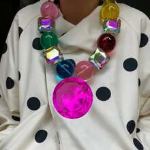 2026 Style Diverse Creative Hip-Hop Resin Crystal Pendant Necklace Women's Multi-Layer Exaggerated Necklace Fashion Jewelry Gift - Pearl - View 12
