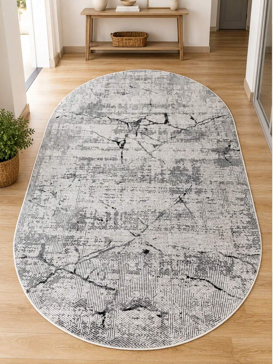 Chilai Home Modern Patterned Area Rug, Soft Non-Slip Carpet For Living Room & Bedroom, Runner Rug, Washable Kitchen Rug, Made In Turkiye - Grey - View 1