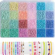 Kits para hacer joyas, 5 estilos de cuentas de semilla, accesorios para hacer collares, pulseras, colgantes y llaveros DIY, regalo creativo para mujeres - Multicolor - Ver 12