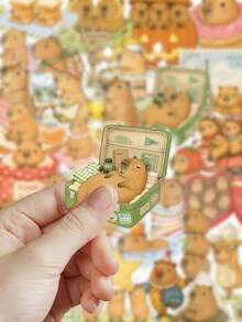 50pcs Cute Capybara For Suitcase, Scrapbook, Skateboard, Guitar Storage Box, Decorative DIY Transparent Stickers - Cute Capybara - View 5