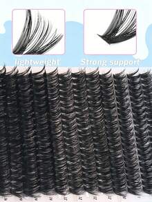 280PCS 60D D Curl DIY Lash Clusters, 8-16mm Mixed Length Natural Fluffy Volume Individual Cluster Eyelashes, Reusable Segmented Fake Lashes For Daily Makeup - D - 查看 4