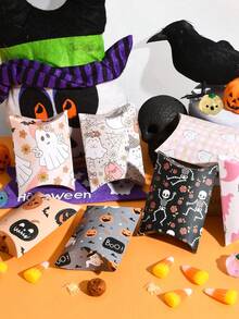 9/18/27Pcs Baby Shower Halloween Pillow Favor Boxes Cute Pastel Ghost Floral Print Mini Paper Candy Gift Boxes Spooky Baby Shower Party Decor - Multicolor - View 4